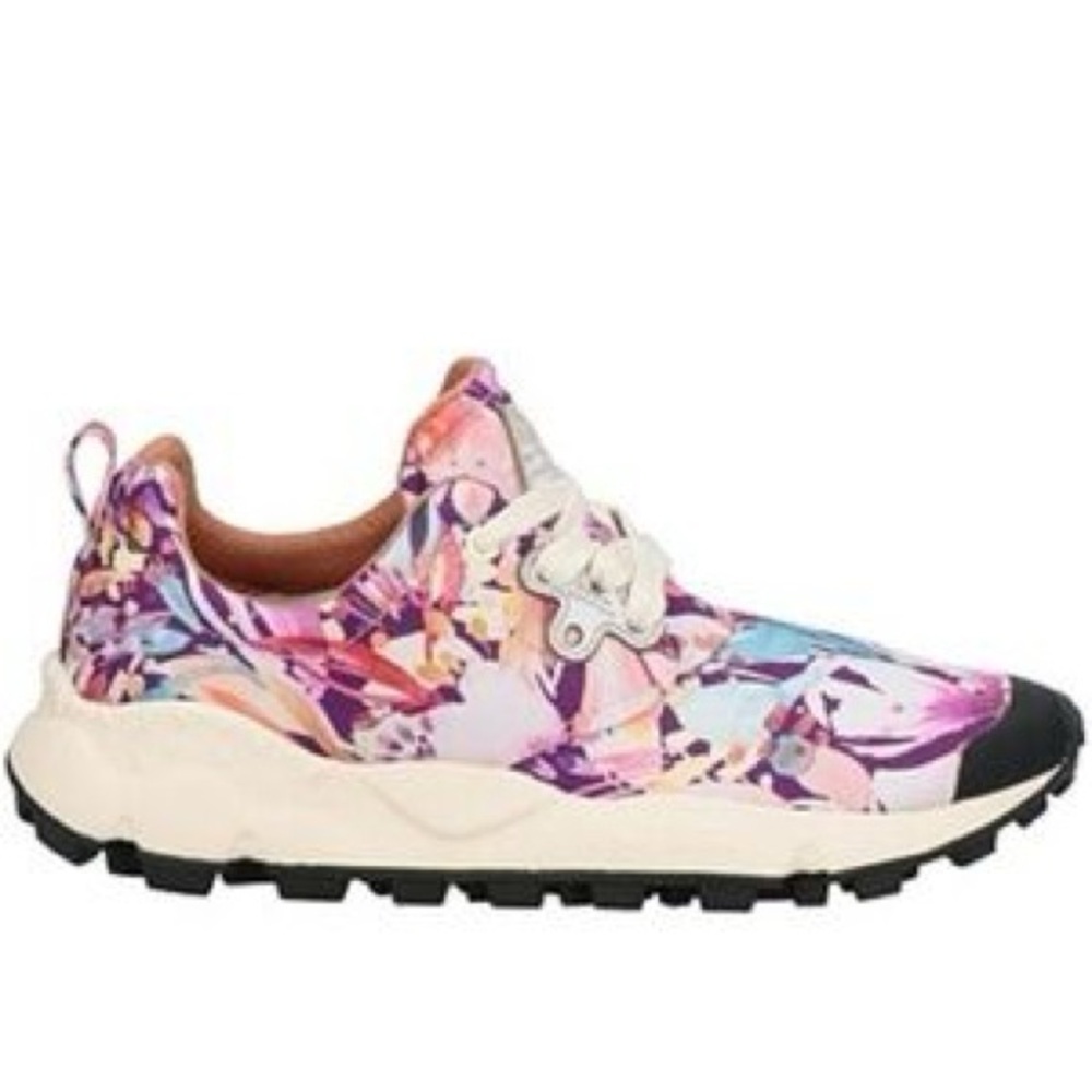 Women's Floral Print Casual Sneaker - Pink Multi